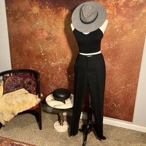 Helmet Lang Black Wool Trouser (Slight Stretch)